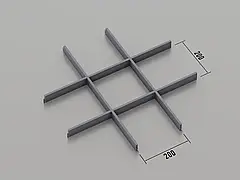 Підвісна стеля Грильято 200*200 Графіт RAL 7024