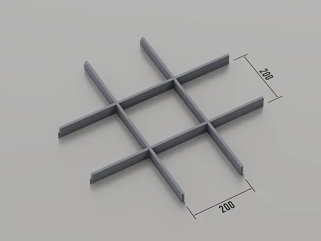 Підвісна стеля Грильято 200*200 Графіт RAL 7024, фото 1