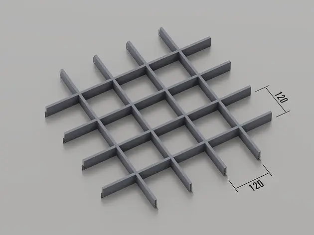 Підвісна стеля Грильято 120*120 Графіт RAL 7024, фото 1