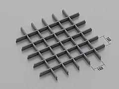 Підвісна стеля Грильято 100*100 Графіт RAL 7024