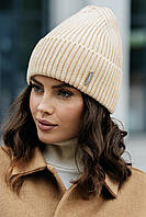 В'язана шапка "Тина" колір світлий беж