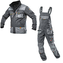 Костюм робочий утеплений захисний SteelUZ 4S Grey (Куртка+Напівкомбінезон) зріст 176 см