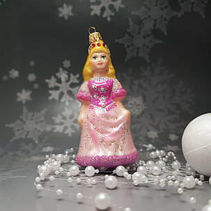Скляна іграшка Казкова Принцеса Снігова Троянда pучна робота, фото 2