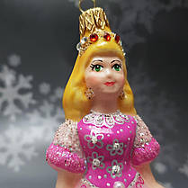 Скляна іграшка Казкова Принцеса Снігова Троянда pучна робота, фото 3