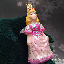 Скляна іграшка Казкова Принцеса Снігова Троянда pучна робота, фото 4