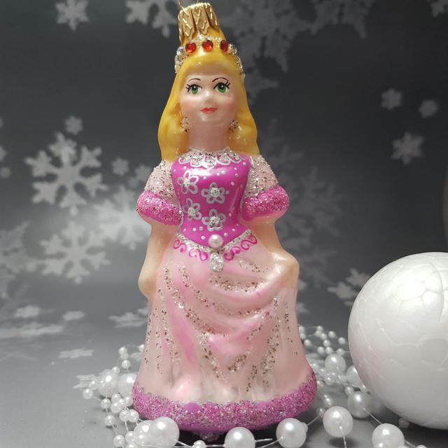Скляна іграшка Казкова Принцеса Снігова Троянда pучна робота Скляна іграшка Казкова Принцеса Снігова Троянда pучна робота