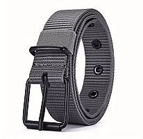 Чоловічий тактичний ремінь нейлоновий з металевою пряжкою сірий