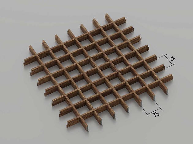 Підвісна стеля Грильято 75*75 Темне дерево, фото 1