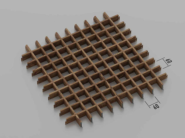 Підвісна стеля Грильято 60*60 Темне дерево, фото 1