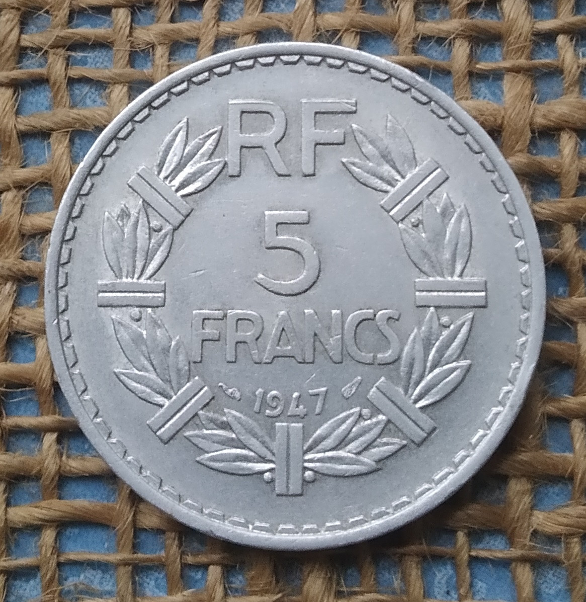 5 франкiв 1947 року. Францiя, фото 1