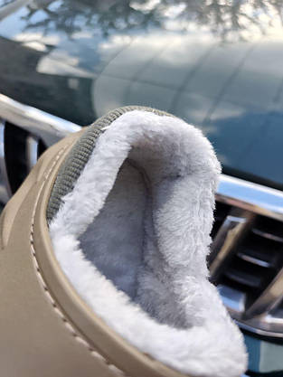 Крокси з хутром СІРНІ ХАКИ зимові капці підошва SHARK Піна для вулиці жіночі чоловічі мокасини 2024-25, фото 3