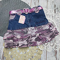 152 10-12 років джинсова спідниця для дівчинки тематична мілітарі стиль військова