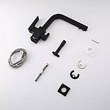 Змішувач для кухні з підключенням фільтра питної води FAOP A4309-6, чорний, фото 5