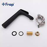 Змішувач для умивальника Frap F1052-57 високий, чорний, фото 6