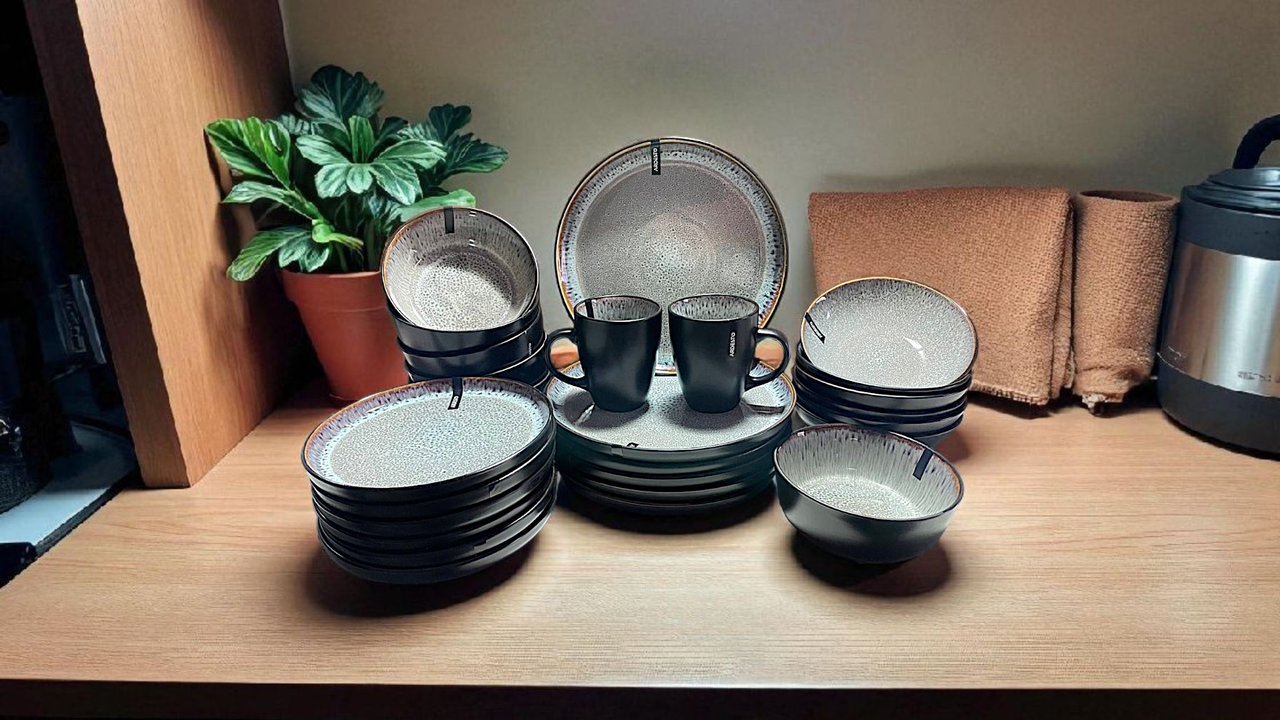 Магічний колір Сервіз Ardesto Bolzano 30 предметів чорно-коричневий (на 6 персон)