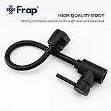 Змішувач для кухні Frap F40993-6 з гнучким виливом, 2 режими, чорний, фото 3