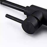 Змішувач для кухні Frap F40993-6 з гнучким виливом, 2 режими, чорний, фото 4