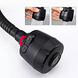 Змішувач для кухні Frap F40993-6 з гнучким виливом, 2 режими, чорний, фото 5