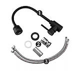 Змішувач для кухні Frap F40993-6 з гнучким виливом, 2 режими, чорний, фото 6