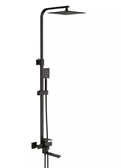 Душева система Frap F24802-6, вилив - перемикач на лійку, 1 режим, чорний, фото 1