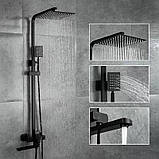 Душева система Frap F24802-6, вилив - перемикач на лійку, 1 режим, чорний, фото 3