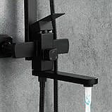 Душева система Frap F24802-6, вилив - перемикач на лійку, 1 режим, чорний, фото 4