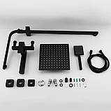 Душева система Frap F24802-6, вилив - перемикач на лійку, 1 режим, чорний, фото 6