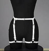 Портупея из экокожи на талию и бедра цвет белый