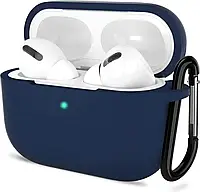 Чохол з Soft-Touch і мікрофіброю для Airpods Pro (+ карабін) Midnight Blue 22