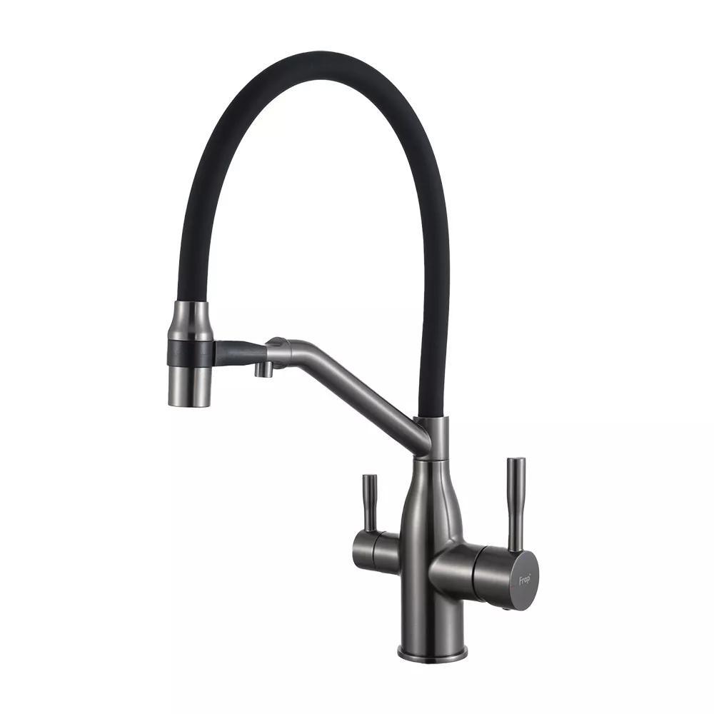 Змішувач для кухні під фільтр Frap F4397-9 з гнучким виливом, фото 1