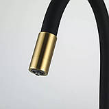 Змішувач для кухні під фільтр Frap F4396-3 з гнучким виливом Матове золото, фото 4