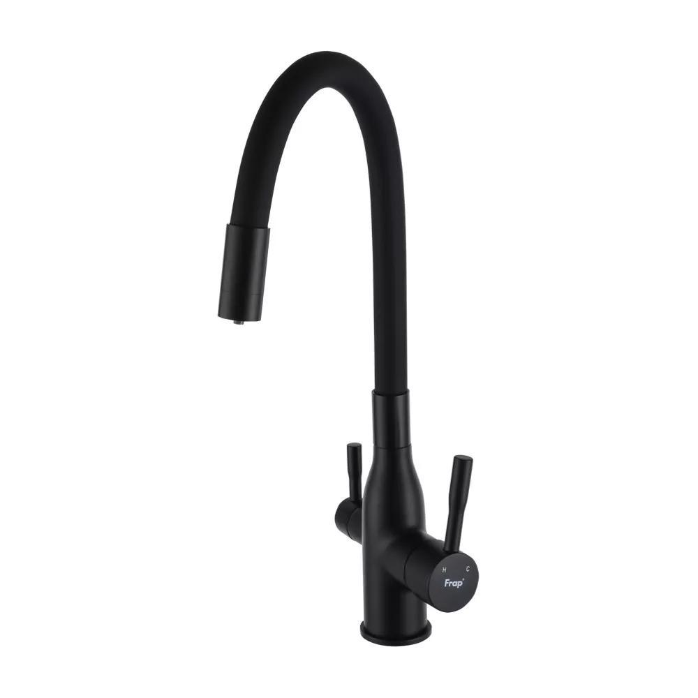 Змішувач для кухні під фільтр Frap F4396-6 з гнучким виливом, фото 1