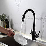 Змішувач для кухні під фільтр Frap F4396-6 з гнучким виливом, фото 2