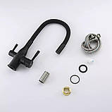 Змішувач для кухні під фільтр Frap F4396-6 з гнучким виливом, фото 5