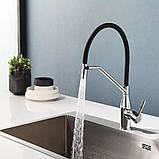 Змішувач для кухні FRAP F4497, гнучкий вилив, хром, фото 2