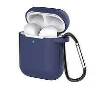Чохол з Soft-Touch і мікрофіброю для AirPods / AirPods 2 + карабін - Midnight Blue 22