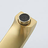 Змішувач для умивальника Frap F1076-3 Матове золото, фото 4