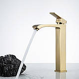 Змішувач для умивальника Frap F1076-23 Матове золото, фото 2