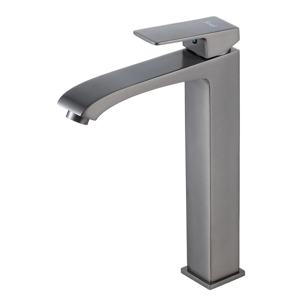 Високий змішувач для умивальника FRAP F1076-29, латунь, збройова сталь, фото 1