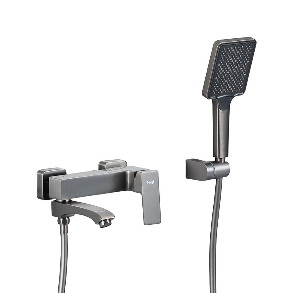 Змішувач для ванни FRAP F3276-9, збройова сталь, фото 1