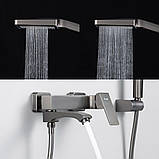 Змішувач для ванни FRAP F3276-9, збройова сталь, фото 2