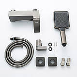 Змішувач для ванни FRAP F3276-9, збройова сталь, фото 3