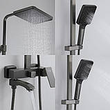 Душова система FRAP F2476-9 , 3 функції, поворотний вилив, латунь, збройова сталь, фото 2