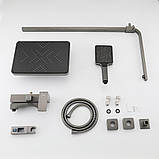 Душова система FRAP F2476-9 , 3 функції, поворотний вилив, латунь, збройова сталь, фото 3