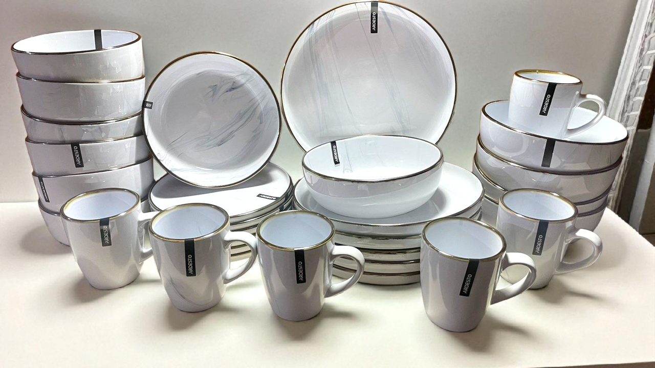 Сервіз Ardesto Marmo MRW 26 предметів MRW білий