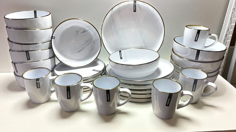 Сервіз Ardesto Marmo MRW 26 предметів MRW білий, фото 1