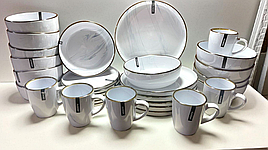 Сервіз Ardesto Marmo MRW 26 предметів MRW білий