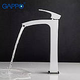 Змішувач для умивальника GAPPO G1007-18, білий/хром, фото 2