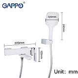 Змішувач для ванни GAPPO G3217-8, білий/хром, фото 8