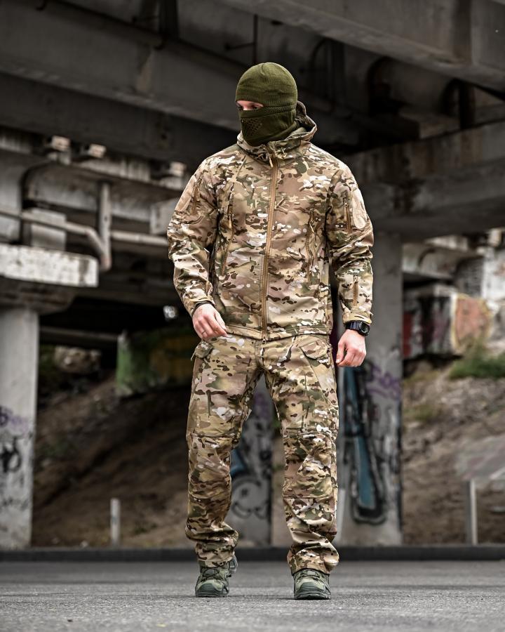 Тактичний костюм демісезонний Softshell APOCALYPSE мультикам вологозахисний ПП8157 ТМ, фото 1